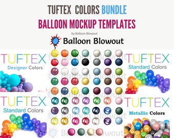 Tuftex Colors Bundle - Balloon Mockup Template Images for Canva | Standard | Metallic | Designer | Crystal
