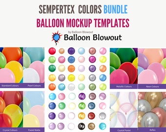 Sempertex Color Bundle - Balloon Mockup Template Images for Canva | Standard | Metallic | Neon | Reflex | Crystal | Pastel Matte | Pearl