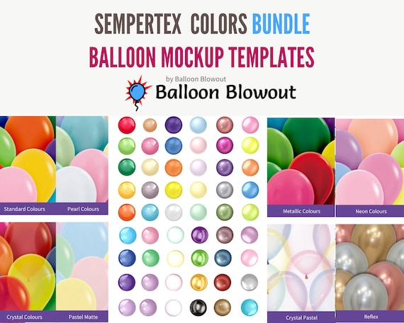 Sempertex Color Bundle Balloon Mockup Template Images for - Etsy