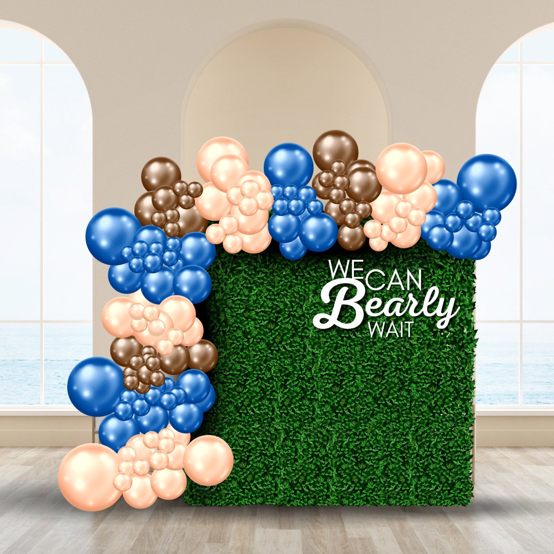Grass Wall Backdrop Organic Balloon Garland Canva (Instant Download) Etsy