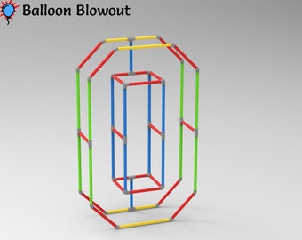Plantilla de mosaico geométrico de PVC número cero 0, globo de 5 pies, número geométrico, impresión en PDF, medidas e instrucciones, aniversario de cumpleaños