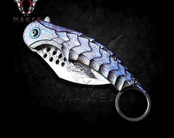 Dragon Scale Karambit Knife 7.6"  Best Folding Knife for Hunting, Camping Gift for Men, Father, Husband, Boyfriend Christmas - VuMaker-1225