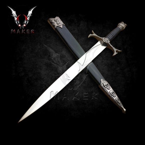 11" Fantasy Elvish Dagger - Medieval Renaissance Cosplay Prop With Leather Sheath