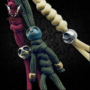 Pumpkin Paracord Bead Lanyard Brass Vintage Skull Knife Bead, Gift for Men, Boyfriend, Husband, Halloween, Chirstmas gift VuMaker-853