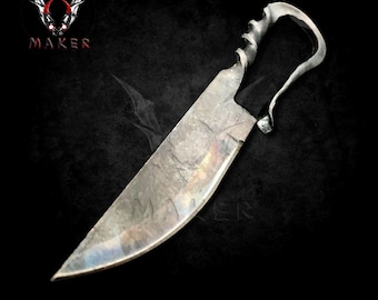 Hunting Knife Hand Forged Twist Feasting Carbon Steel 8&quot; Gift for Boyfriend, Father, Husband, Halloween, Christmas- VuMaker-97