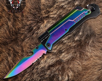 6 in 1 Multitool Pocket Knife 8.5" Best Folding Pocket Knife for Hunting, Camping Gift for Father, Husband, Boyfriend . VuMaker-766