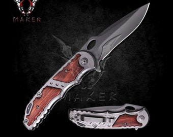 USA Spring Assisted Knife 8,94"" Hunting Folding Pocket Steel Blade Knife - Father boyfriend gift VuMaker-231