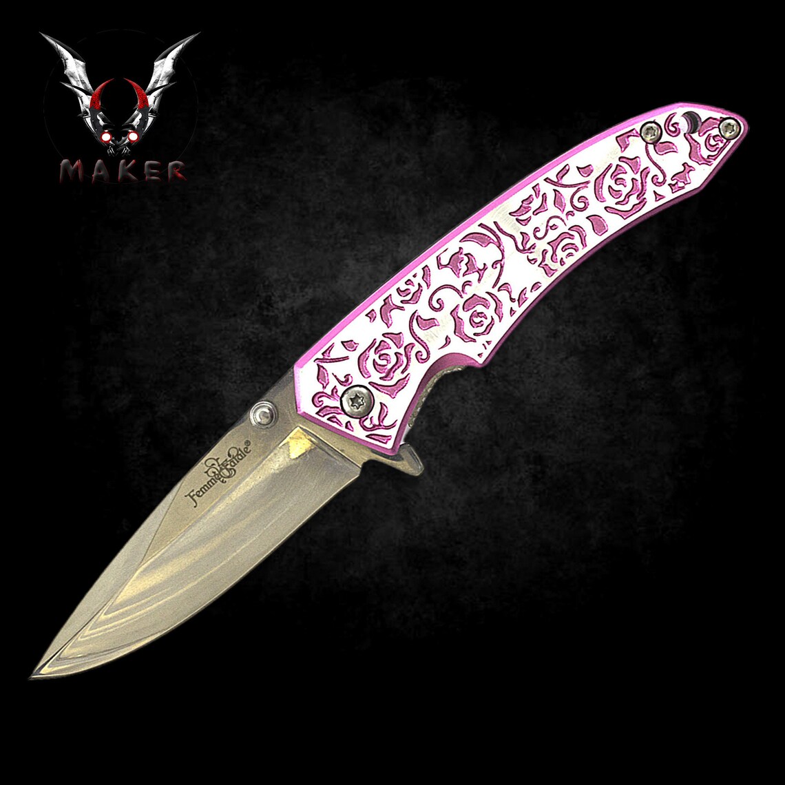 Ladies Pink Roses Knife 7 Spring Best Folding Knife for Etsy