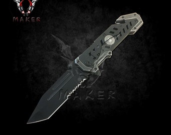 US Spring Assisted Knife  9" Best Folding  Knife for Hunting,Camping Gift for Father, Husband, Boyfriend, Halloween, Christmas- VuMaker-287