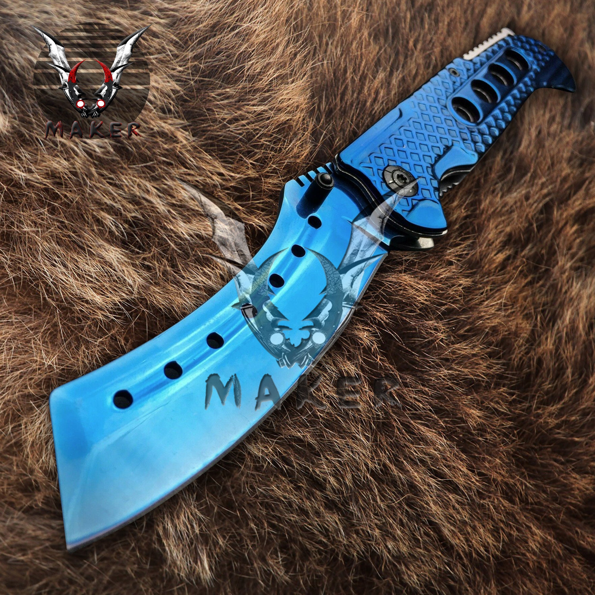 Razor Blue Spring Assisted Knife 9