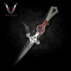 Celtic Cross Stiletto Knife 8&quot; Pocket Steel Blade Knife for Hunting,Camping Gift for Father, Husband, Boyfriend, Christmas VuMaker-111