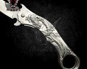 Dragon karambit Knife 9 quot SILVER Best Folding Vintage Knife for Hunting,Campin Gift for Father, Husband, Boyfriend - VuMaker-127