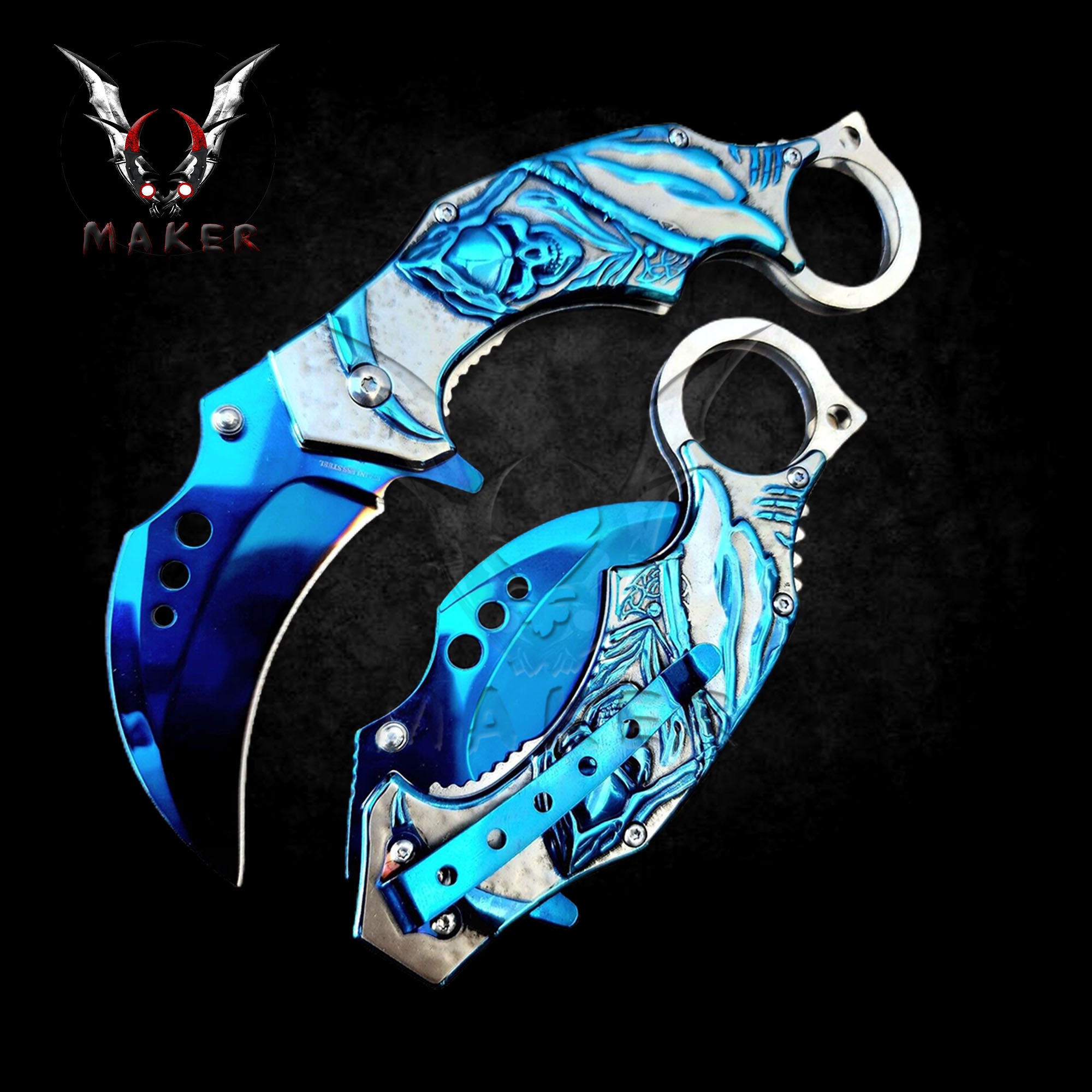 Grim Reaper Skull Karambit Knife 8