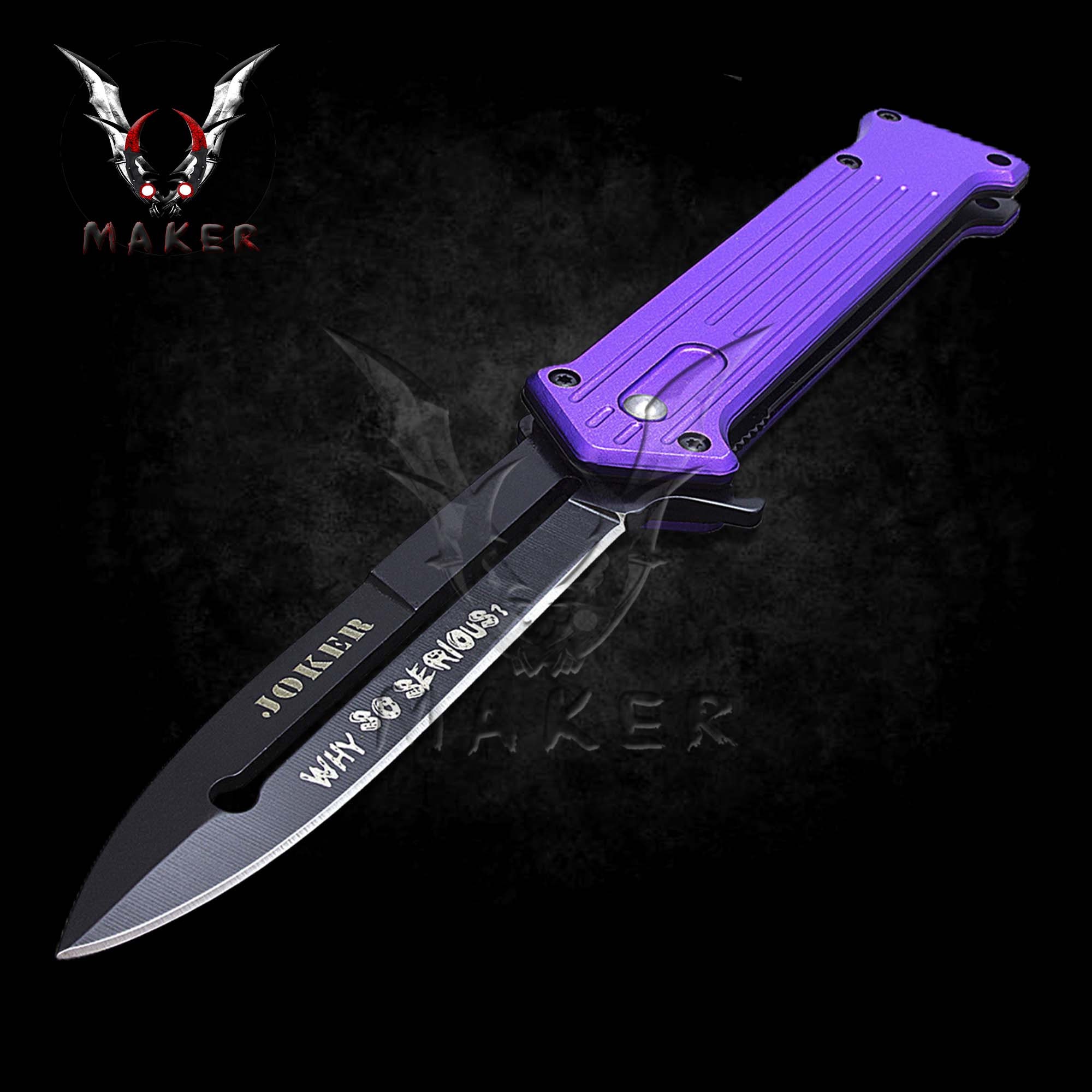 Tac Force Assisted Open Purple Joker Why So Serious? Green Blade
