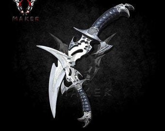 Cuchillo de caza Fantasy Claws de 2 piezas, hoja de acero de 8,25", ideal para cazar, acampar, regalo para papá, novio y Navidad. Vumaker-142