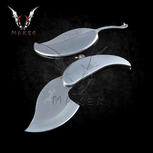 Silver Leaf Art Pocket Knife 4.5&quot; Steel Blade Folding Keychain Knife for Hunting, Camping Gift for Father, Boyfriend, Christmas VuMaker 1073