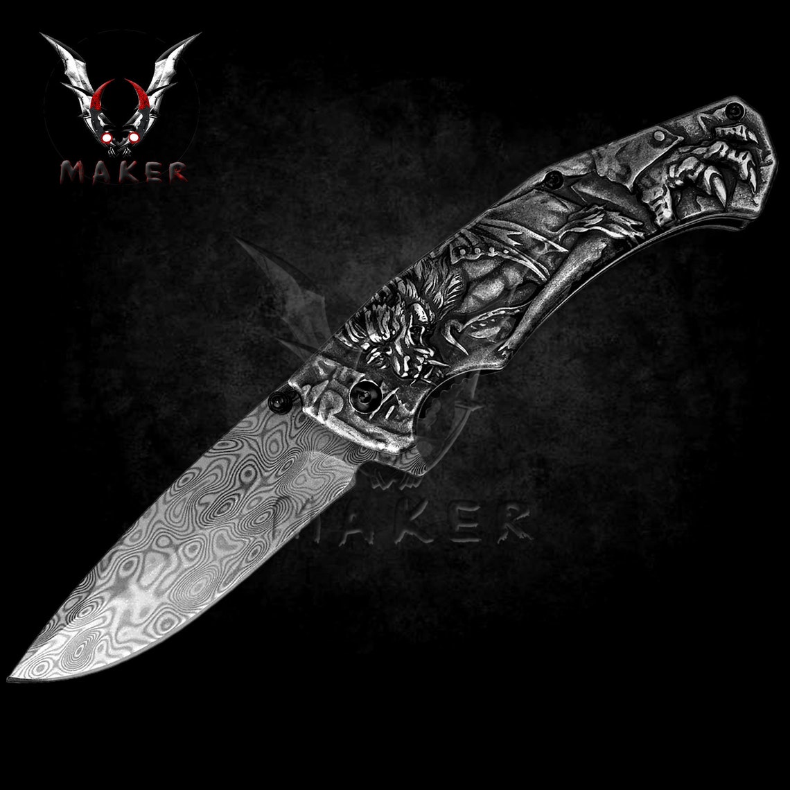 Wolf Knife 8 1/4 SILVER Best Folding Vintage Knife for Etsy