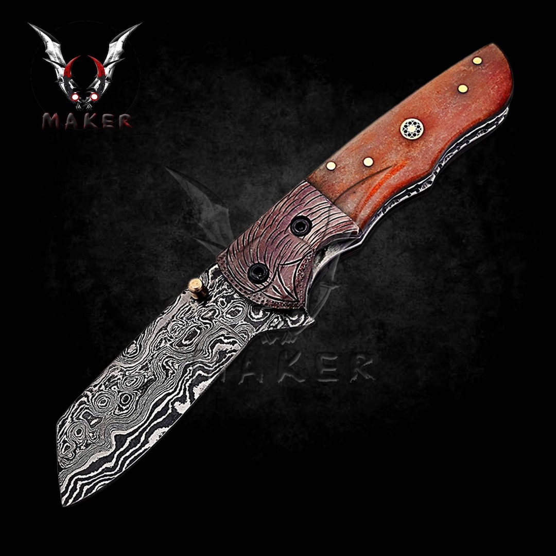 Artisan Crafted Damascus Steel Knife with Bone Handle main image 1