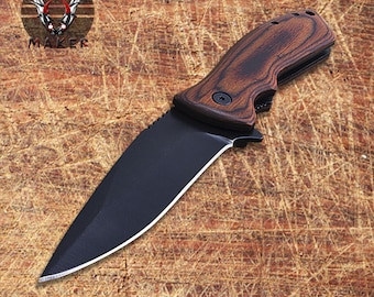 Wood Handle Spring Assisted Knife 7.75" Hunting Folding Pocket Steel Blade, Gift for Father, Husband, Boyfriend, Christmas . VuMaker-837