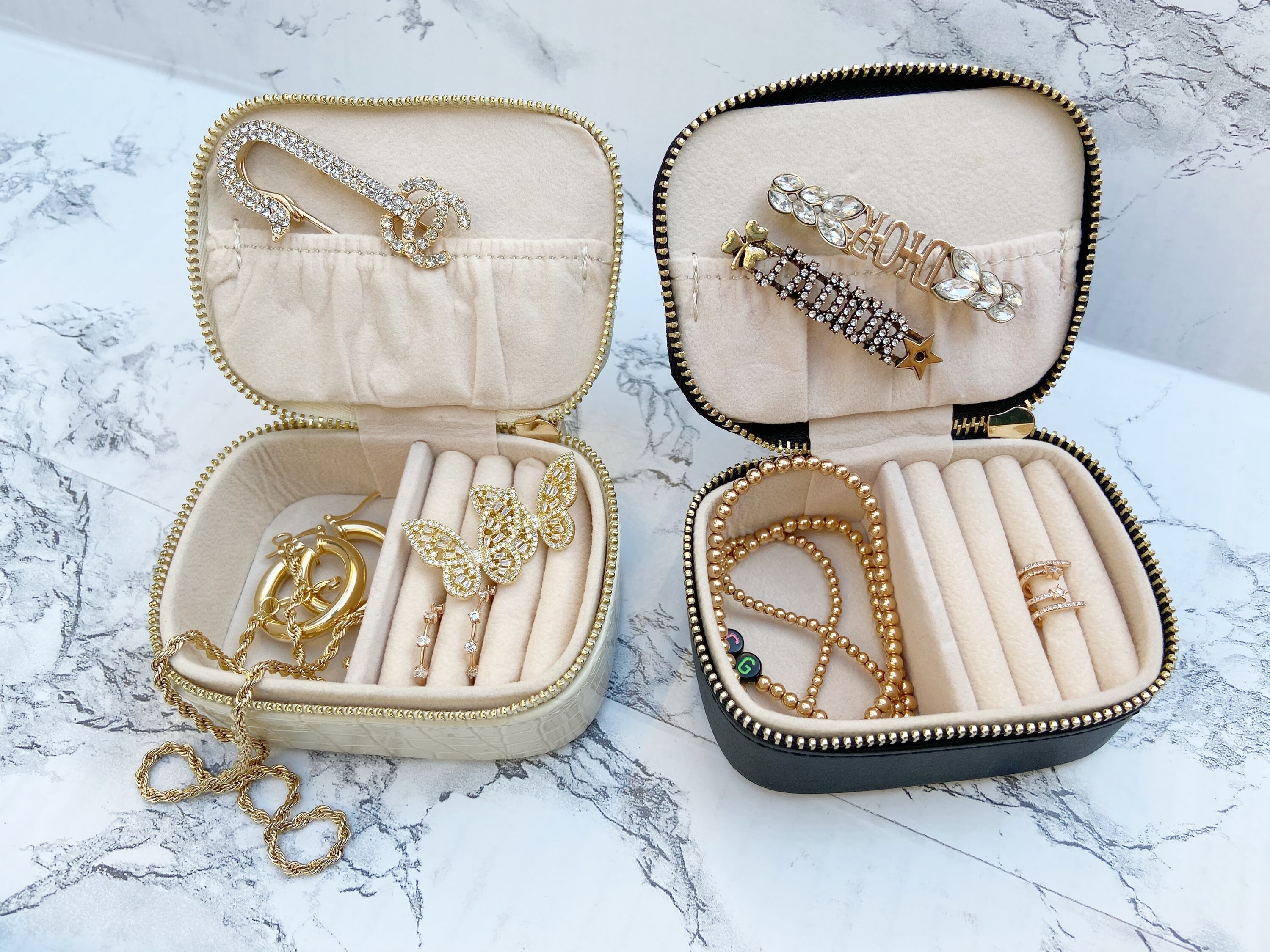 Custom Monogram Letter Mini Jewelry Boxes Travel Box Initial Etsy