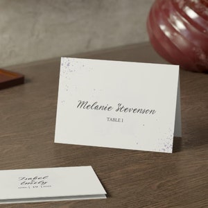 Purple Flower Wedding Reception Placement Table Cards | Spring Purple Weddings | Floral Invitations | Lavender Flowers | Violet Ceremonies