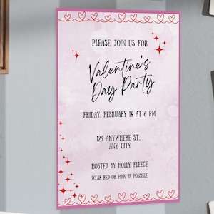 Valentines Day Party Invitation PDF Digital Download | Celebrate Love Party | Valentine Parties | Hearts Love Parties | Galentines Day