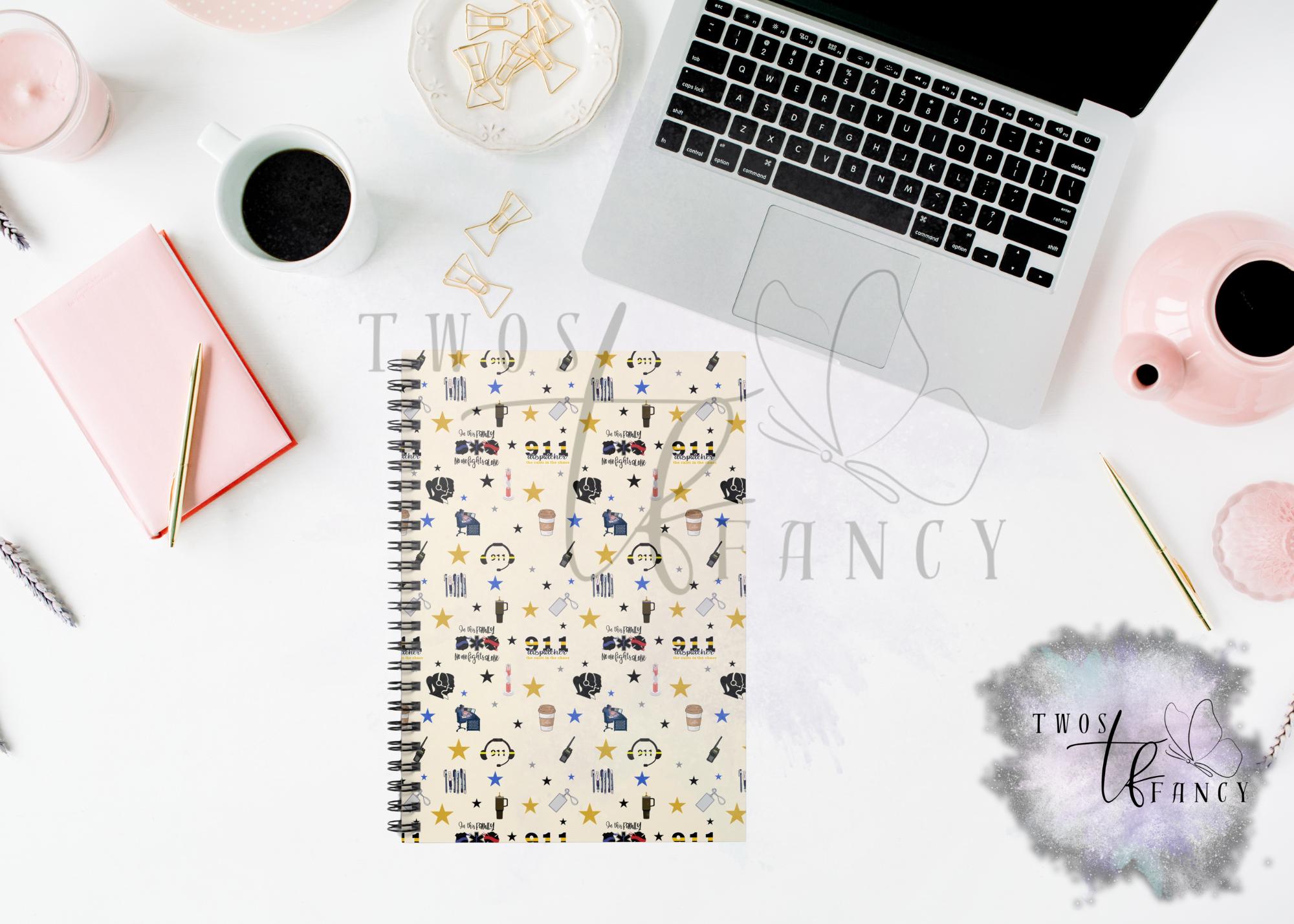 Dispatch Notebook Pieces Personalized 911 Dispatcher Spiral Notebook, Thin Gold Line Design - Etsy