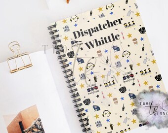 Cuaderno espiral personalizado de operador del 911, diseño de líneas finas doradas