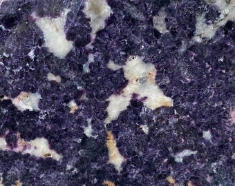 Deep Royal Purple Lepidolite Mica Unpolished Slab Raw Lapidary Rough Slice 242 grams