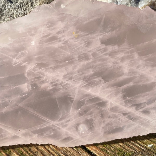 Rose Quartz Unpolished Lapidary Slab Rough Slice 128 grams