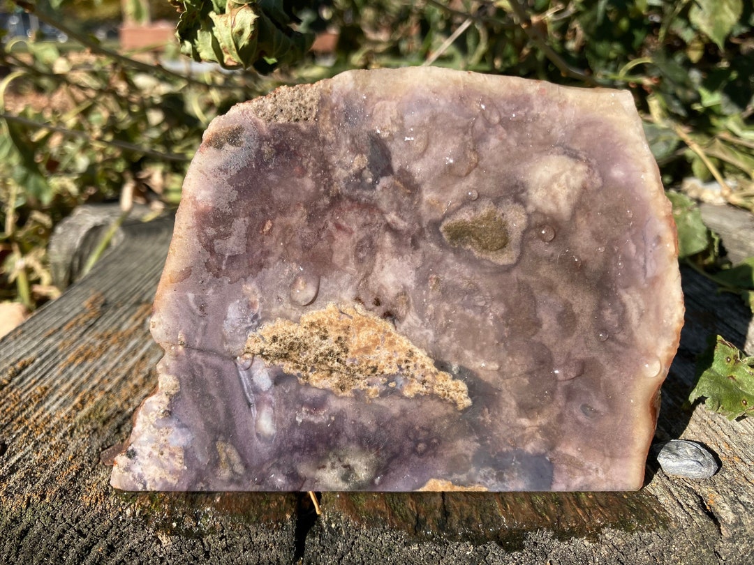 Purple Cloud Agate Unpolished Lapidary Slab Rough Slice From Oregon 121