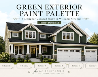 Green Exterior Paint Palette | Sherwin-Williams House Colors | PDF Download