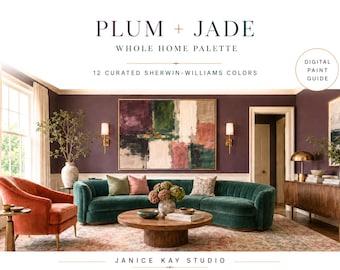 Plum + Jade Whole Home Paint Palette, 12 Sherwin-Williams Colors (Digital Download)