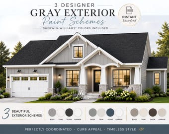 Casa grigia, tavolozza di colori per esterni, Sherwin-Williams, servizio di progettazione d'interni