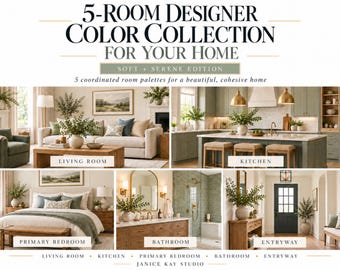 5-Room Designer Color Collection | Coordinated Paint Guide (Digital Download)