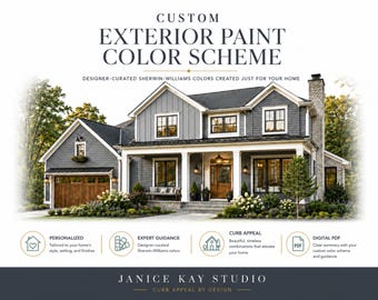 Custom Exterior Paint Color Scheme • Sherwin-Williams Expert • 3–4 Colors Included • Virtual Home Palette