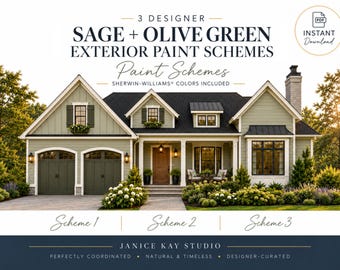 Sage Olive Green Exterior Paint Schemes, Sherwin-Williams Colors (PDF)