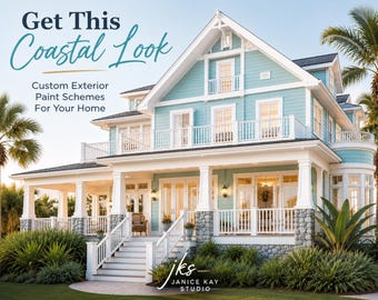 Palette di colori personalizzati per esterni in stile costiero: 4 colori Sherwin-Williams (download digitale)