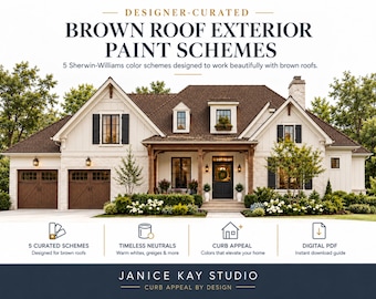 Brown Roof Exterior Paint Schemes | 5 Sherwin-Williams Color Palettes (PDF Guide)