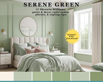 Tavolozza di colori verde sereno: 12 colori Sherwin-Williams (download digitale)