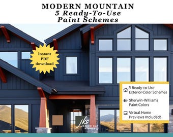 Modern Mountain, tavolozza di colori, colori esterni Rustic Luxe per una casa di montagna contemporanea