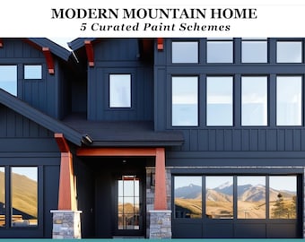 Modern Mountain, Paint Palette, Rustic Luxe Exterior Colors for a Contemporary Mountain Home