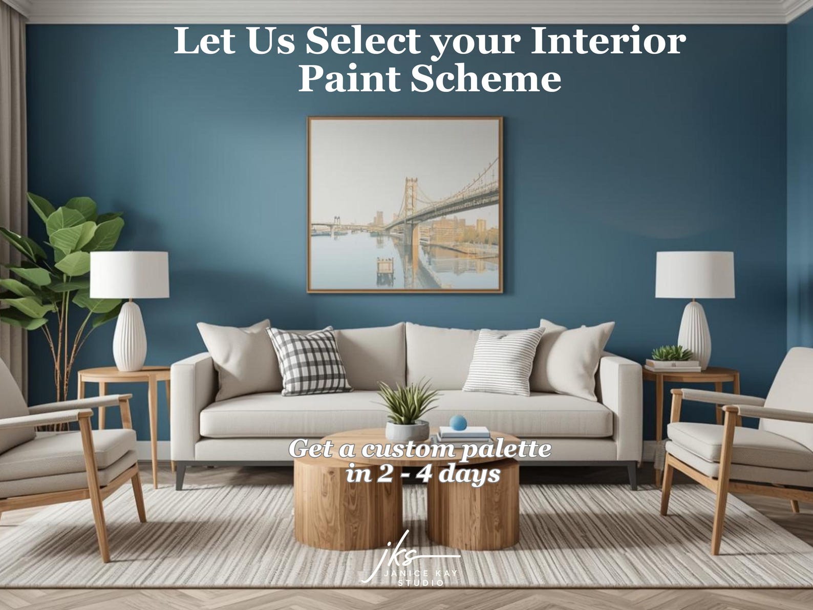 Custom Interior Paint Palette, Tailored 3–5 Color Scheme, Virtual ...