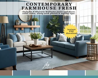 Stile Modern Farmhouse, Guida ai colori per la pittura, 8 colori Sherwin-Williams, PDF, Arredamento d'interni