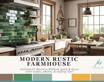 Tavolozza di colori per uno stile rustico moderno: 12 colori Sherwin-Williams (download digitale)
