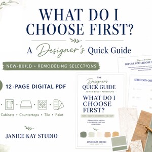 What Do I Choose First? New Build & Remodel Selection Guide | Interior Design Planning PDF