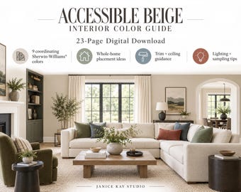 Accessible Beige Interior Color Guide | 23-Page Sherwin-Williams Palette (Digital Download)