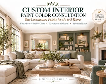 Custom Interior Paint Color Consultation | 3-5 Sherwin-Williams Colors (Digital Palette)