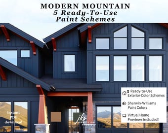 Modern Mountain, Paint Palette, Rustic Luxe Exterior Colors for a Contemporary Mountain Home