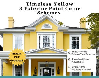 Sherwin-Williams Yellow House Exterior Paint Color Schemes (PDF Download